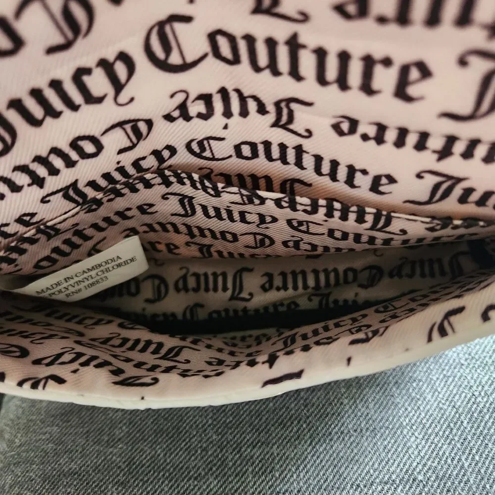 Juicy Couture Y2K Ivory Embossed Logo Wristlet Chain
